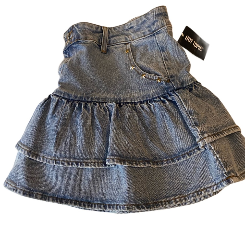 NWT Hot Topic Blue Denim Layered Skirt XL